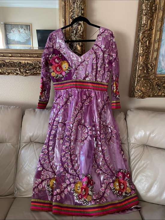 Dresses & Skirts - Gorgeous Afghan / Indian style
Purple Embroidered Sequined Floral Dress
